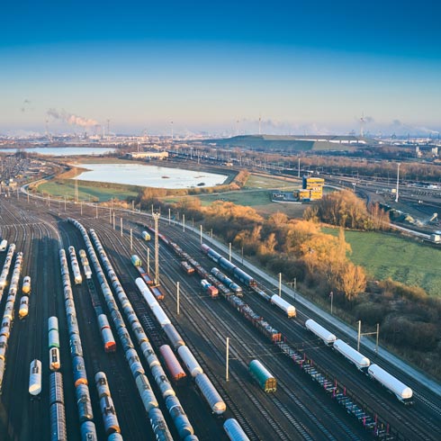 Werkplaats Antwerpen-Noord - luchtfoto van de werkplaats