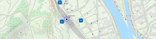 Localisation du parking Liege-Guillemins P1 P2 P3