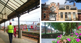 Gare et quai fleuris en été