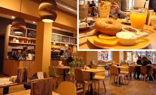 Interieur Bagels&Beans Maastricht en detail bagel