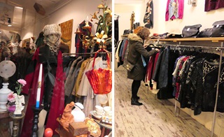 Etalage en interieur van de vintagekledingwinkels in Maastricht