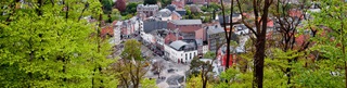 Vue plongeante de la ville de Spa