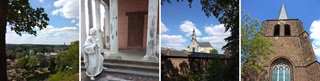 Zicht op Testelt vanaf de Voortberg, het Mariapark, de kerk van Averbode, de kerk van Testelt.