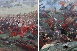 Details van het 360° schilderij dat de veldslag illustreert